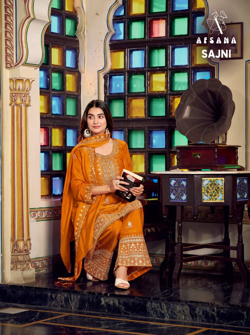 Sajni Vol 2 By Afsana Fandy Satin Readymade Suits 